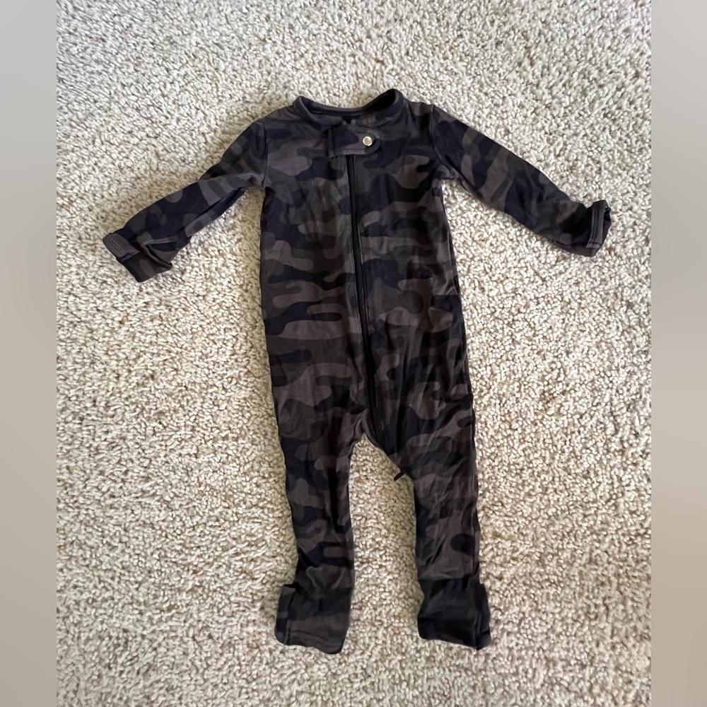baby breeze camo bamboo footie pajama